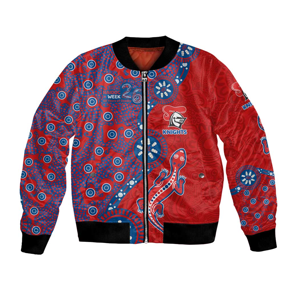 Newcastle Knights NAIDOC Week 2026 Bomber Jacket Aboriginal Lizard Dot Painting - 50 Years of Deadly