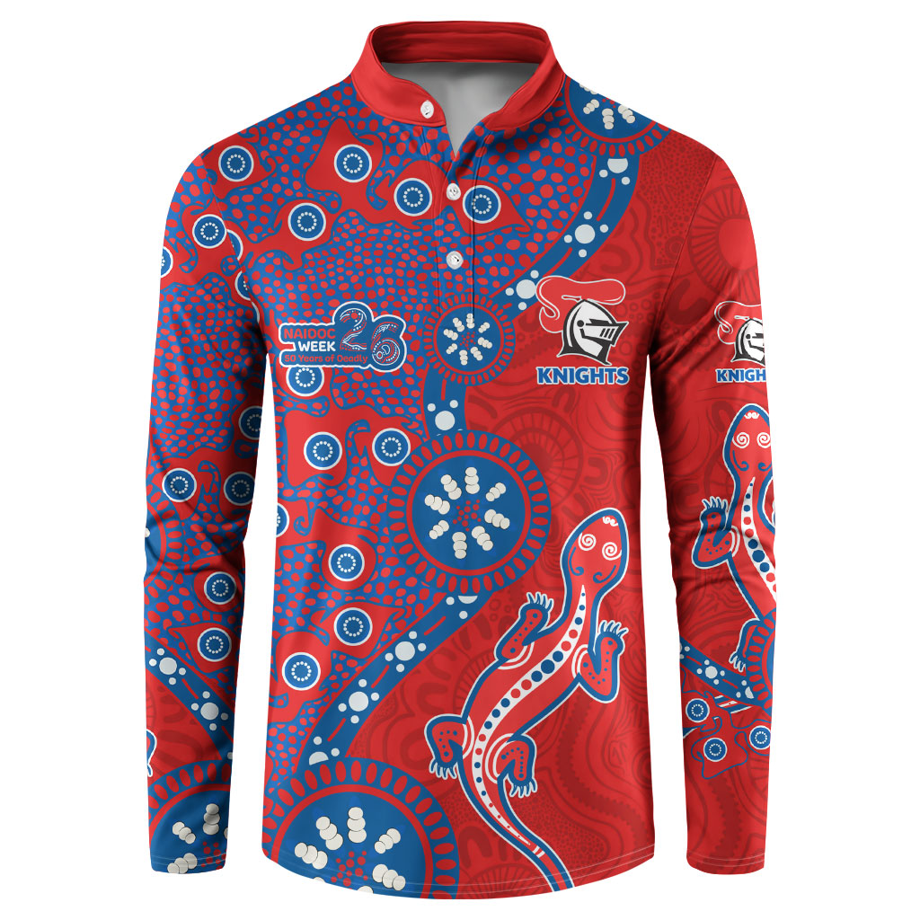 Newcastle Knights NAIDOC Week 2026 Button Sweatshirt Aboriginal Lizard Dot Painting - 50 Years of Deadly