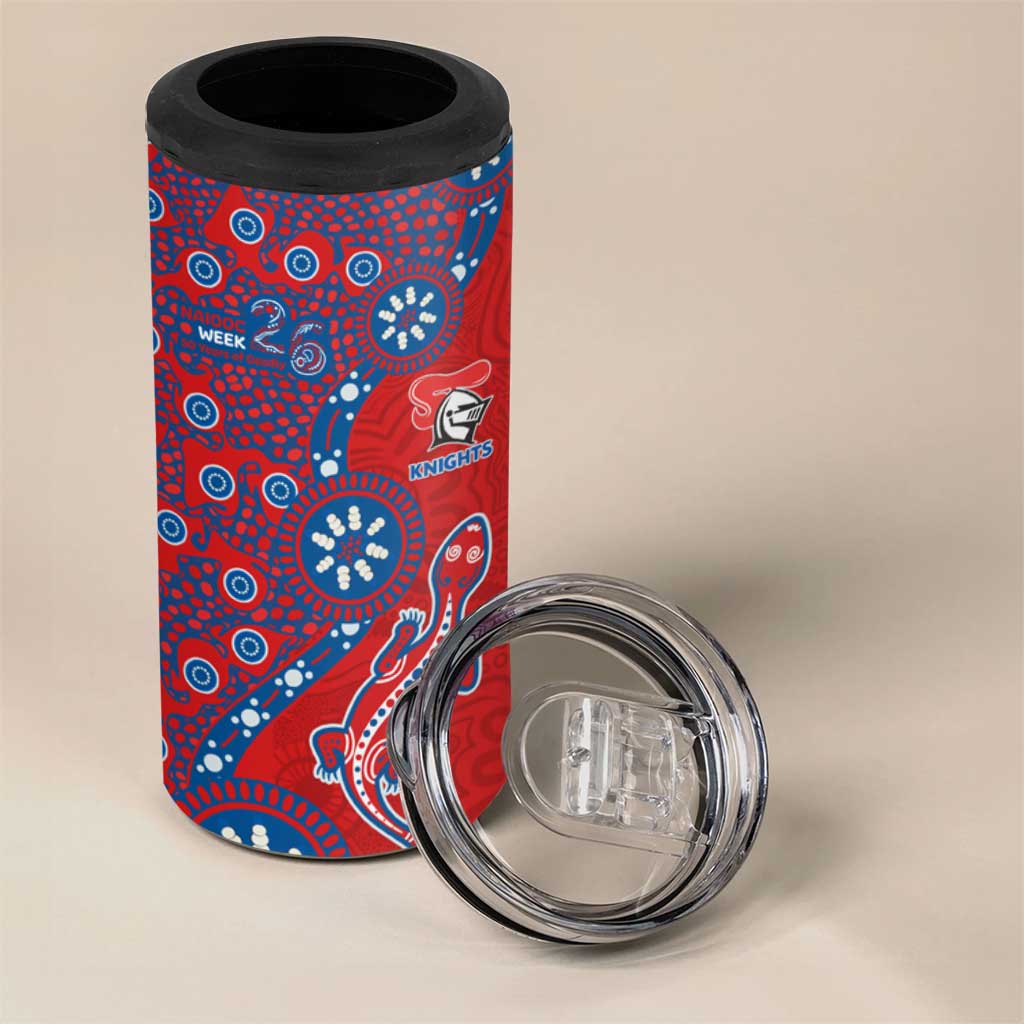 Newcastle Knights NAIDOC Week 2026 4 in 1 Can Cooler Tumbler Aboriginal Lizard Dot Painting - 50 Years of Deadly