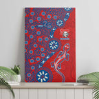 Newcastle Knights NAIDOC Week 2026 Canvas Wall Art Aboriginal Lizard Dot Painting - 50 Years of Deadly