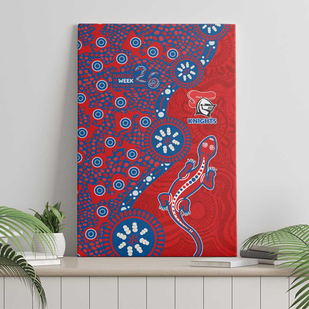 Newcastle Knights NAIDOC Week 2026 Canvas Wall Art Aboriginal Lizard Dot Painting - 50 Years of Deadly