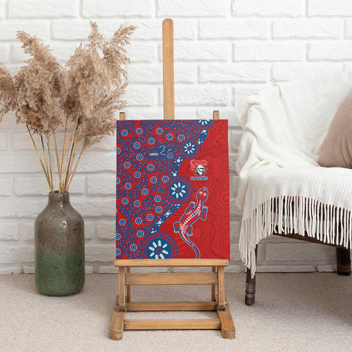 Newcastle Knights NAIDOC Week 2026 Canvas Wall Art Aboriginal Lizard Dot Painting - 50 Years of Deadly