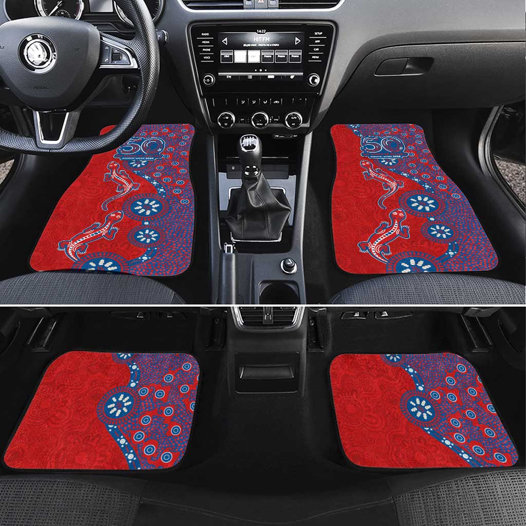 Newcastle Knights NAIDOC Week 2026 Car Mats Aboriginal Lizard Dot Painting - 50 Years of Deadly