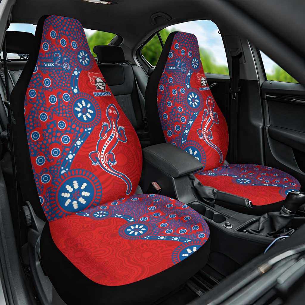 Newcastle Knights NAIDOC Week 2026 Car Seat Cover Aboriginal Lizard Dot Painting - 50 Years of Deadly