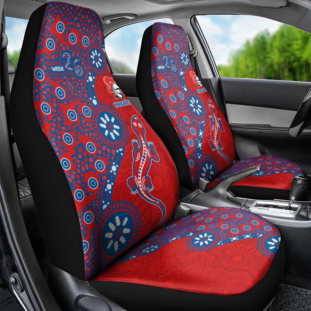 Newcastle Knights NAIDOC Week 2026 Car Seat Cover Aboriginal Lizard Dot Painting - 50 Years of Deadly