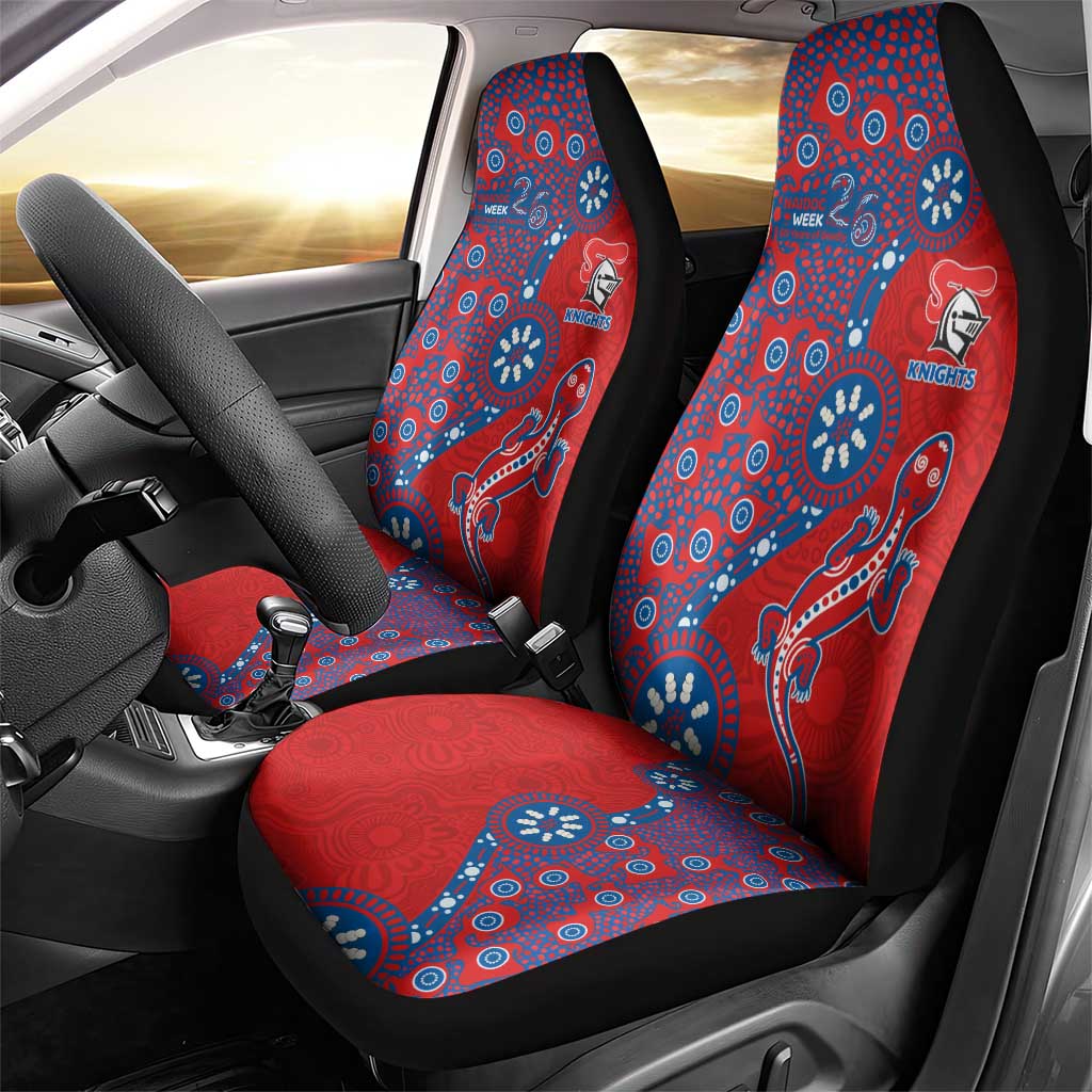 Newcastle Knights NAIDOC Week 2026 Car Seat Cover Aboriginal Lizard Dot Painting - 50 Years of Deadly