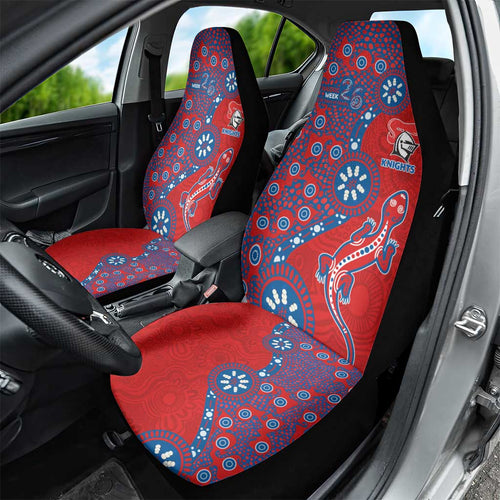 Newcastle Knights NAIDOC Week 2026 Car Seat Cover Aboriginal Lizard Dot Painting - 50 Years of Deadly