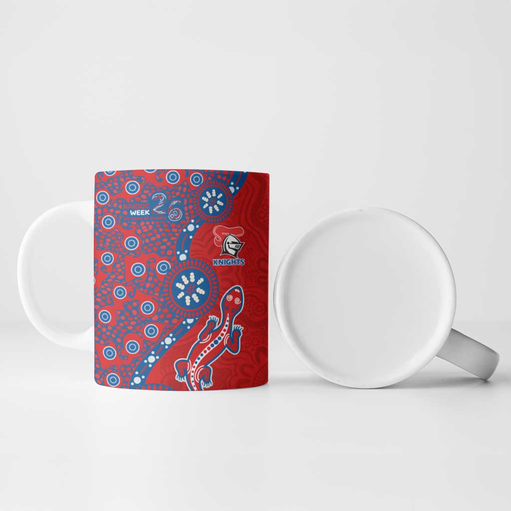 Newcastle Knights NAIDOC Week 2026 Ceramic Mug Aboriginal Lizard Dot Painting - 50 Years of Deadly