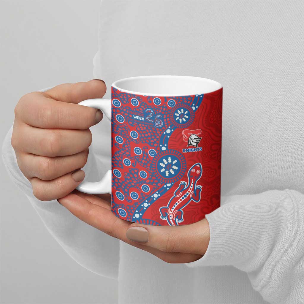 Newcastle Knights NAIDOC Week 2026 Ceramic Mug Aboriginal Lizard Dot Painting - 50 Years of Deadly