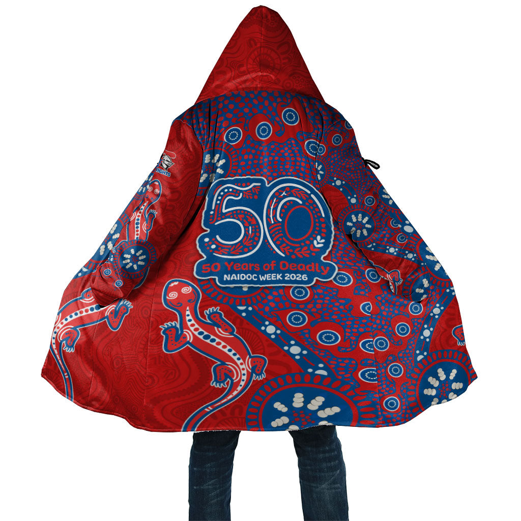 Newcastle Knights NAIDOC Week 2026 Cloak Aboriginal Lizard Dot Painting - 50 Years of Deadly