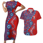 Newcastle Knights NAIDOC Week 2026 Couples Matching Short Sleeve Bodycon Dress and Hawaiian Shirt Aboriginal Lizard Dot Painting - 50 Years of Deadly