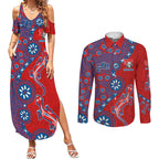 Newcastle Knights NAIDOC Week 2026 Couples Matching Summer Maxi Dress and Long Sleeve Button Shirt Aboriginal Lizard Dot Painting - 50 Years of Deadly