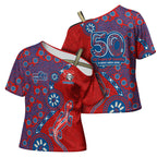 Newcastle Knights NAIDOC Week 2026 Cross Shoulder Shirt Aboriginal Lizard Dot Painting - 50 Years of Deadly