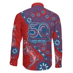 Newcastle Knights NAIDOC Week 2026 Family Matching Long Sleeve Bodycon Dress and Hawaiian Shirt Aboriginal Lizard Dot Painting - 50 Years of Deadly