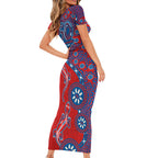 Newcastle Knights NAIDOC Week 2026 Family Matching Short Sleeve Bodycon Dress and Hawaiian Shirt Aboriginal Lizard Dot Painting - 50 Years of Deadly