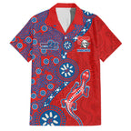 Newcastle Knights NAIDOC Week 2026 Family Matching Summer Maxi Dress and Hawaiian Shirt Aboriginal Lizard Dot Painting - 50 Years of Deadly