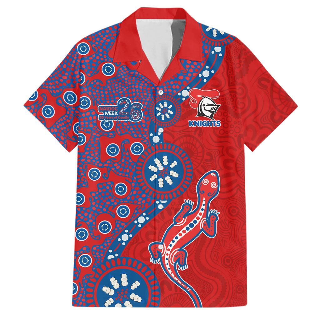 Newcastle Knights NAIDOC Week 2026 Family Matching Tank Maxi Dress and Hawaiian Shirt Aboriginal Lizard Dot Painting - 50 Years of Deadly