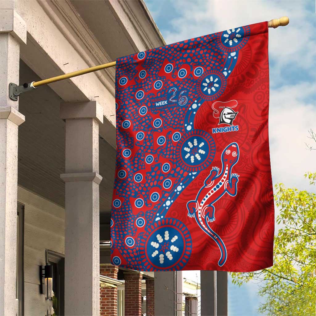 Newcastle Knights NAIDOC Week 2026 Garden Flag Aboriginal Lizard Dot Painting - 50 Years of Deadly