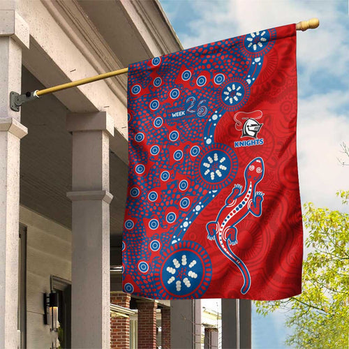 Newcastle Knights NAIDOC Week 2026 Garden Flag Aboriginal Lizard Dot Painting - 50 Years of Deadly