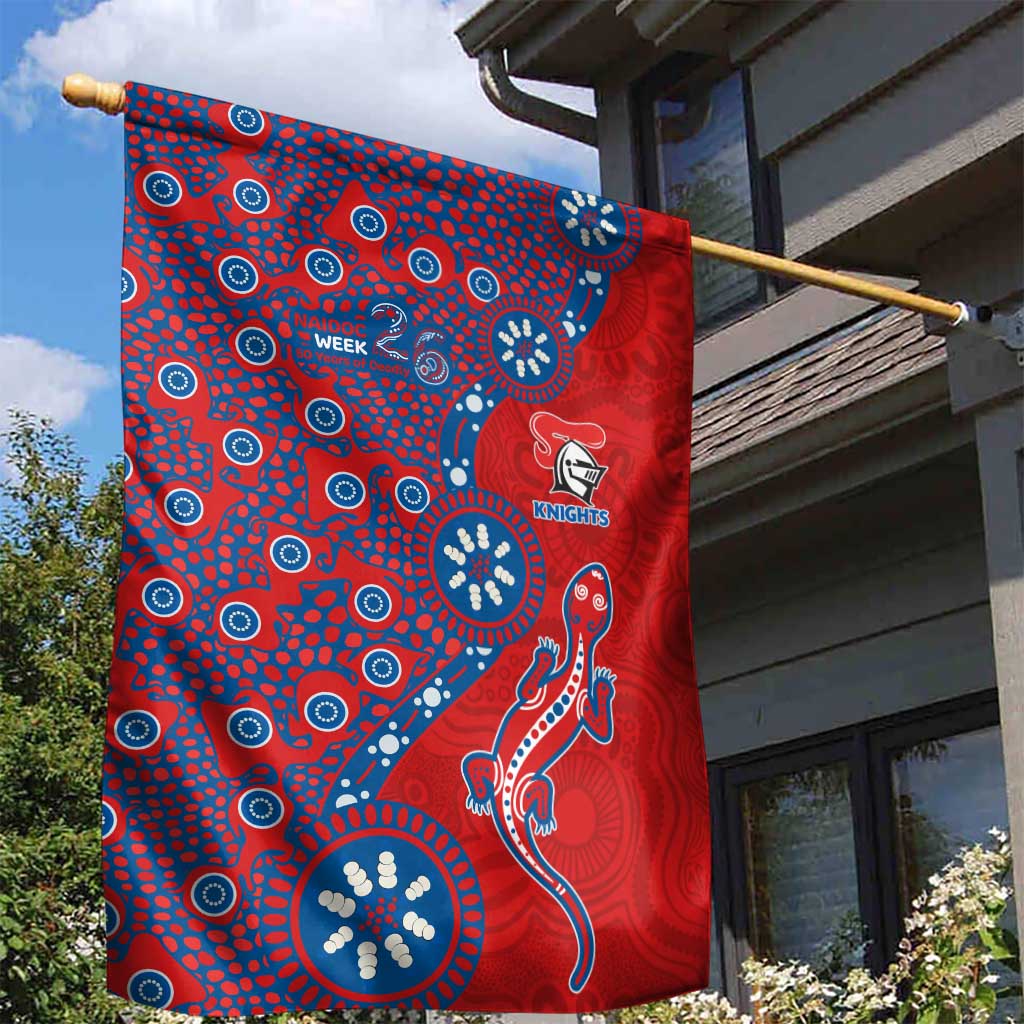 Newcastle Knights NAIDOC Week 2026 Garden Flag Aboriginal Lizard Dot Painting - 50 Years of Deadly