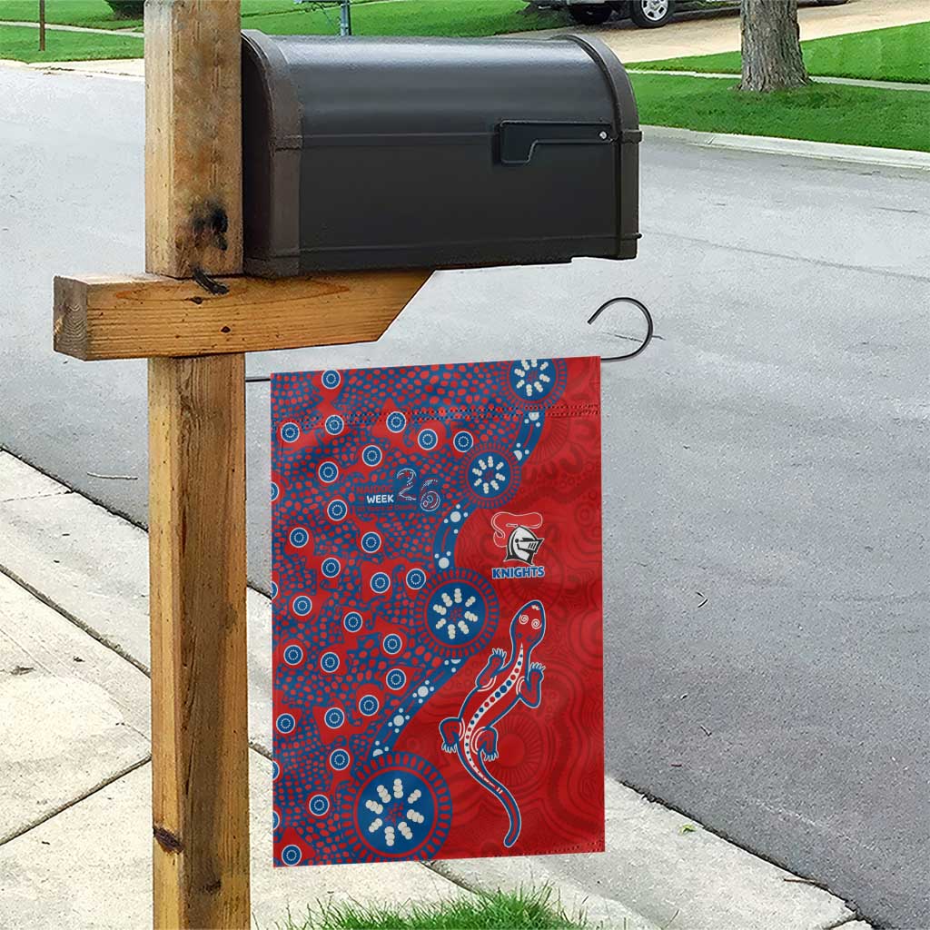 Newcastle Knights NAIDOC Week 2026 Garden Flag Aboriginal Lizard Dot Painting - 50 Years of Deadly