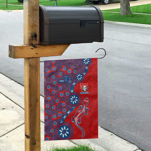 Newcastle Knights NAIDOC Week 2026 Garden Flag Aboriginal Lizard Dot Painting - 50 Years of Deadly