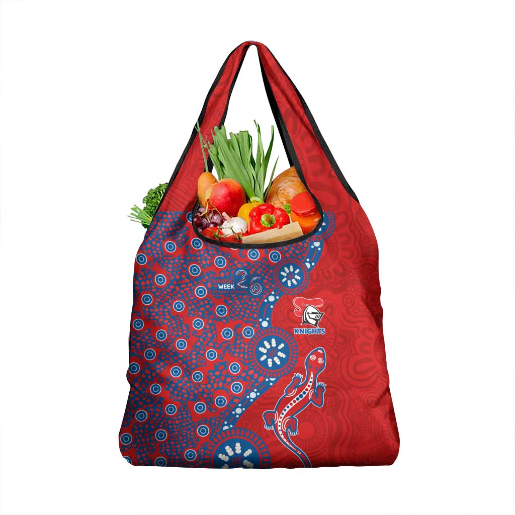 Newcastle Knights NAIDOC Week 2026 Grocery Bag Aboriginal Lizard Dot Painting - 50 Years of Deadly