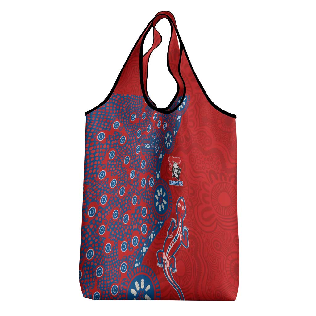 Newcastle Knights NAIDOC Week 2026 Grocery Bag Aboriginal Lizard Dot Painting - 50 Years of Deadly