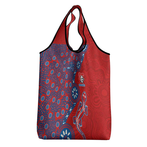 Newcastle Knights NAIDOC Week 2026 Grocery Bag Aboriginal Lizard Dot Painting - 50 Years of Deadly