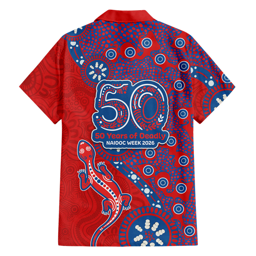 Newcastle Knights NAIDOC Week 2026 Hawaiian Shirt Aboriginal Lizard Dot Painting - 50 Years of Deadly