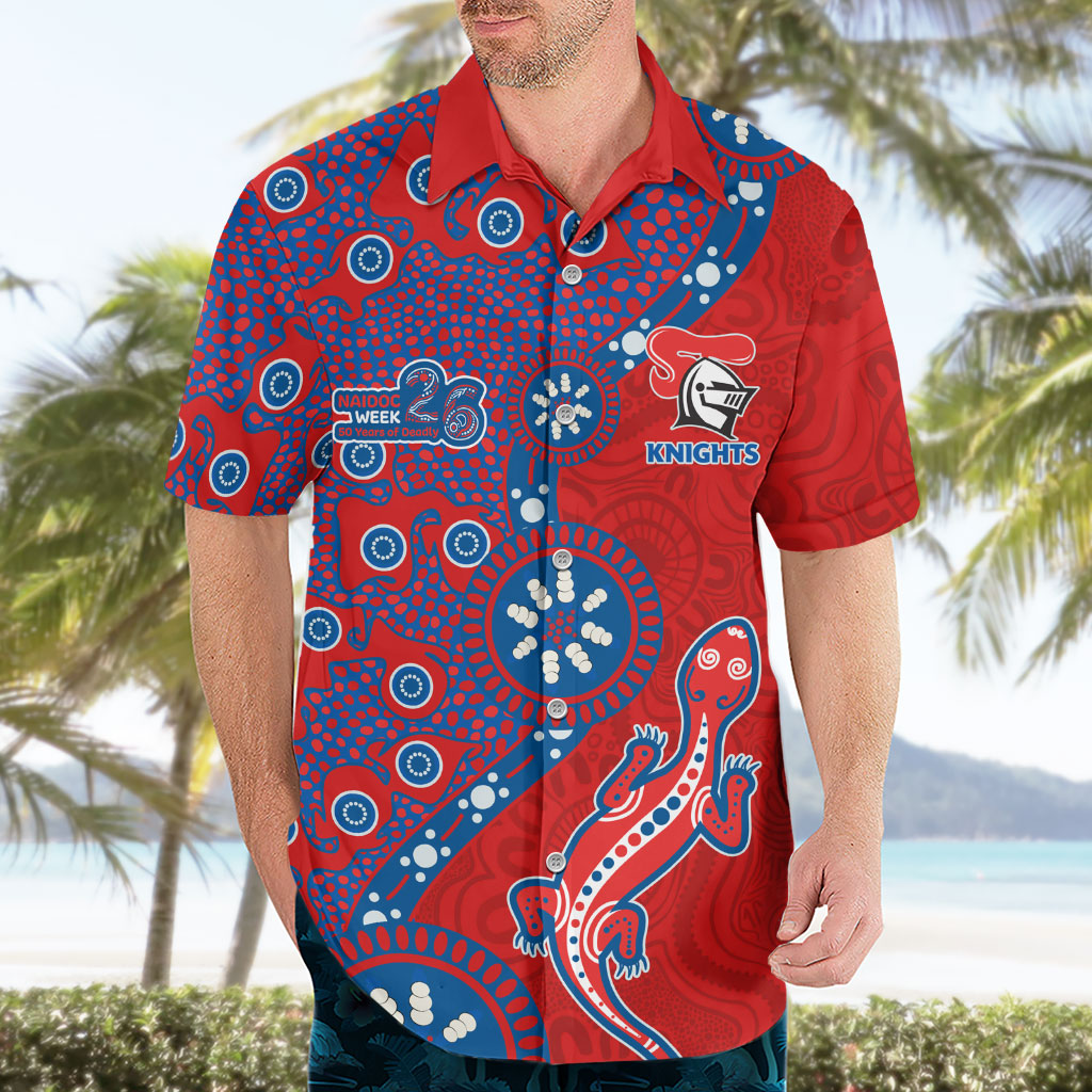 Newcastle Knights NAIDOC Week 2026 Hawaiian Shirt Aboriginal Lizard Dot Painting - 50 Years of Deadly