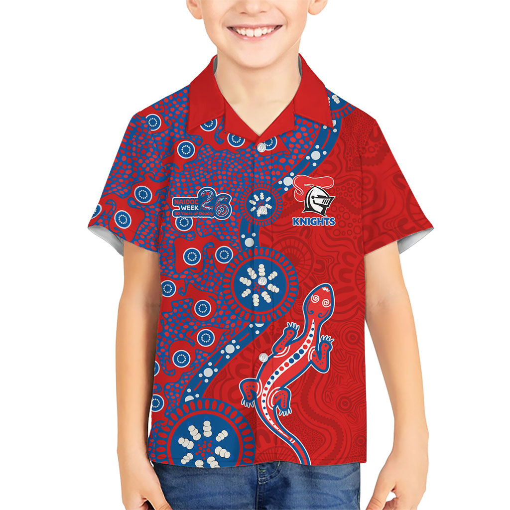 Newcastle Knights NAIDOC Week 2026 Hawaiian Shirt Aboriginal Lizard Dot Painting - 50 Years of Deadly