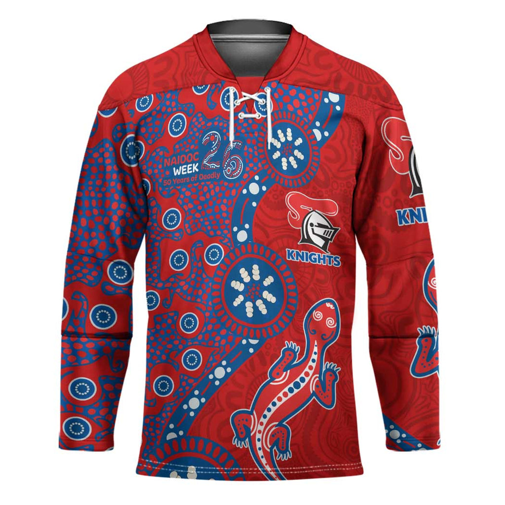 Newcastle Knights NAIDOC Week 2026 Hockey Jersey Aboriginal Lizard Dot Painting - 50 Years of Deadly
