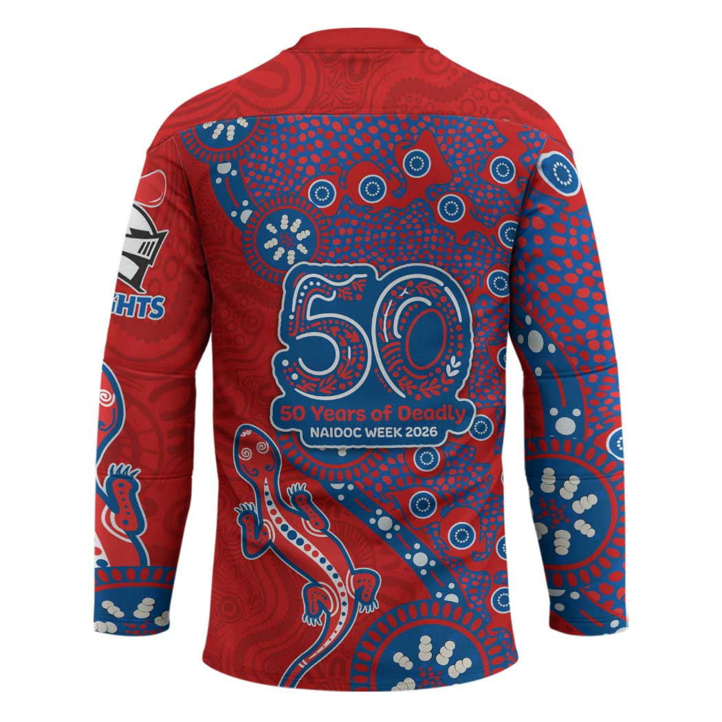 Newcastle Knights NAIDOC Week 2026 Hockey Jersey Aboriginal Lizard Dot Painting - 50 Years of Deadly