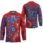 Newcastle Knights NAIDOC Week 2026 Hockey Jersey Aboriginal Lizard Dot Painting - 50 Years of Deadly