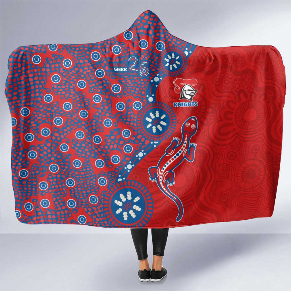 Newcastle Knights NAIDOC Week 2026 Hooded Blanket Aboriginal Lizard Dot Painting - 50 Years of Deadly