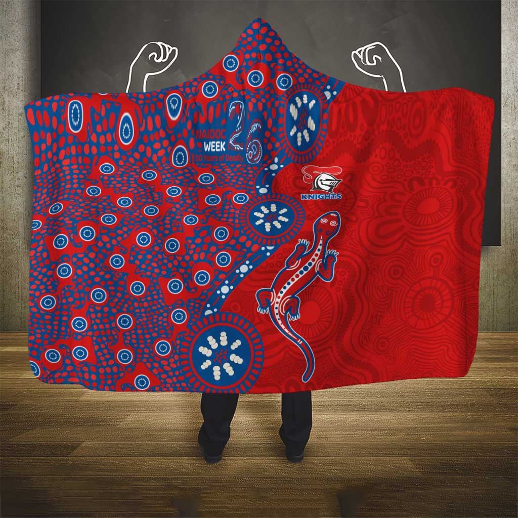 Newcastle Knights NAIDOC Week 2026 Hooded Blanket Aboriginal Lizard Dot Painting - 50 Years of Deadly