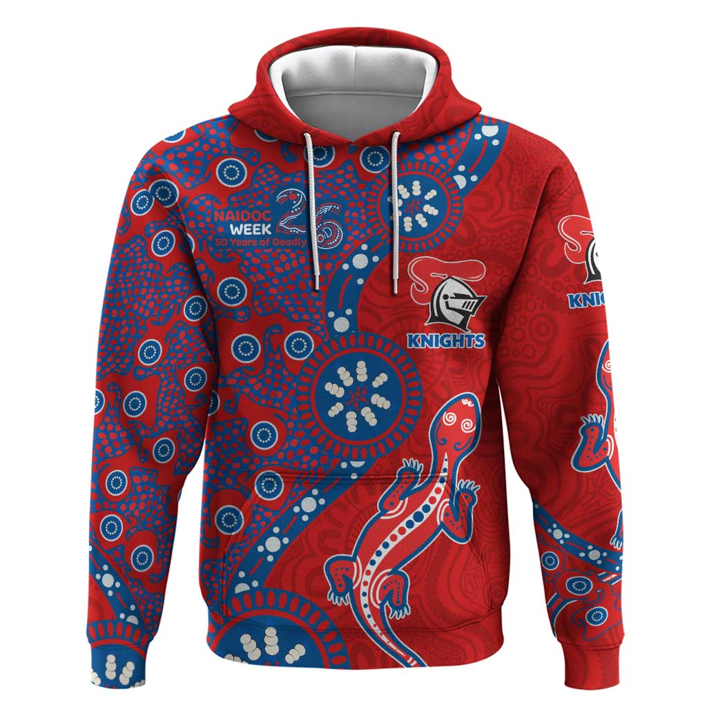 Newcastle Knights NAIDOC Week 2026 Hoodie Aboriginal Lizard Dot Painting - 50 Years of Deadly