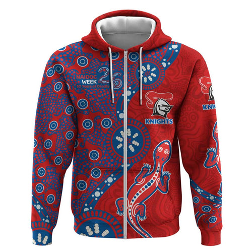 Newcastle Knights NAIDOC Week 2026 Hoodie Aboriginal Lizard Dot Painting - 50 Years of Deadly