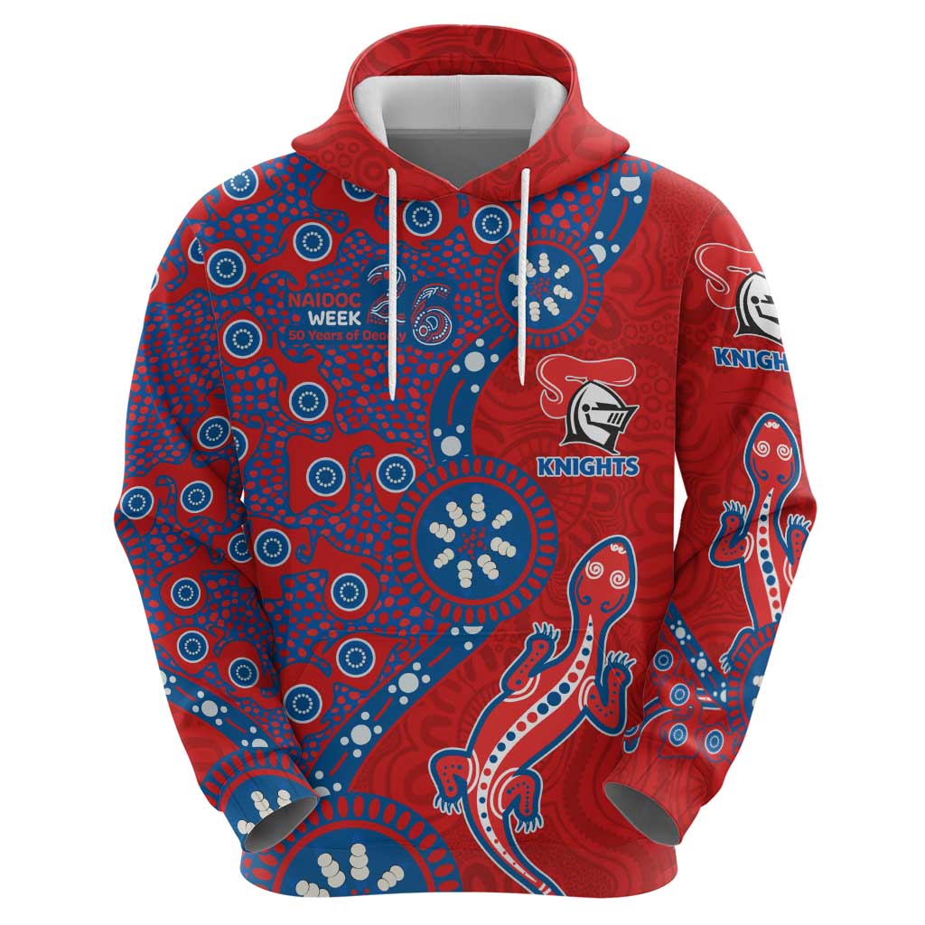 Newcastle Knights NAIDOC Week 2026 Hoodie Aboriginal Lizard Dot Painting - 50 Years of Deadly