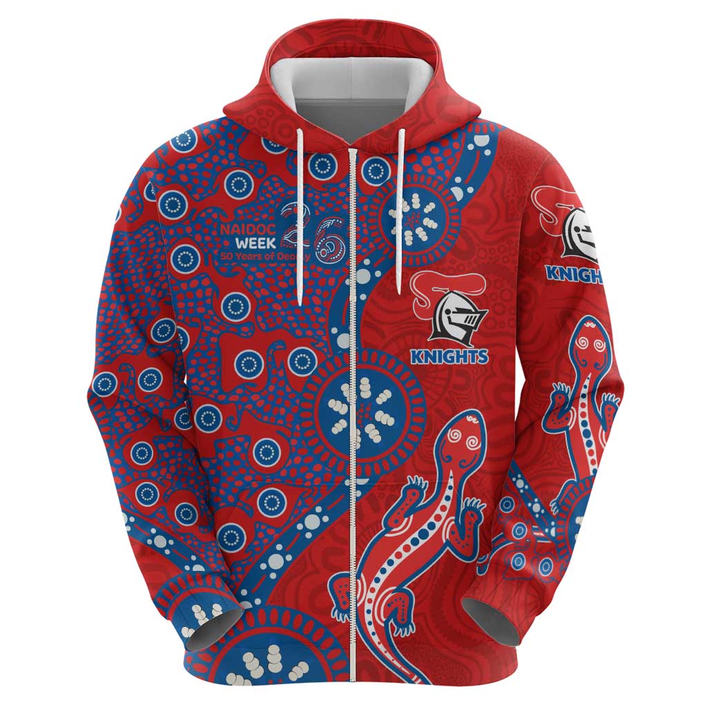 Newcastle Knights NAIDOC Week 2026 Hoodie Aboriginal Lizard Dot Painting - 50 Years of Deadly