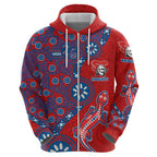 Newcastle Knights NAIDOC Week 2026 Hoodie Aboriginal Lizard Dot Painting - 50 Years of Deadly