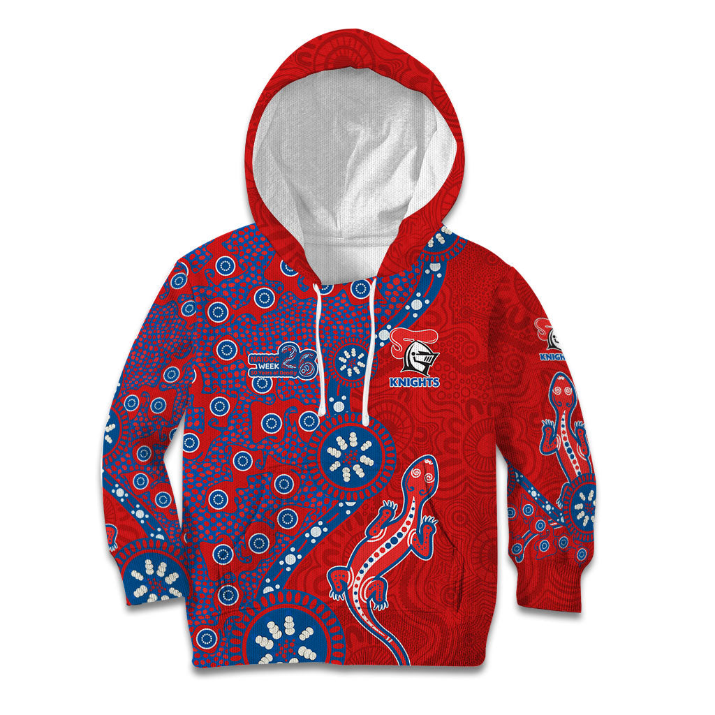 Newcastle Knights NAIDOC Week 2026 Kid Hoodie Aboriginal Lizard Dot Painting - 50 Years of Deadly