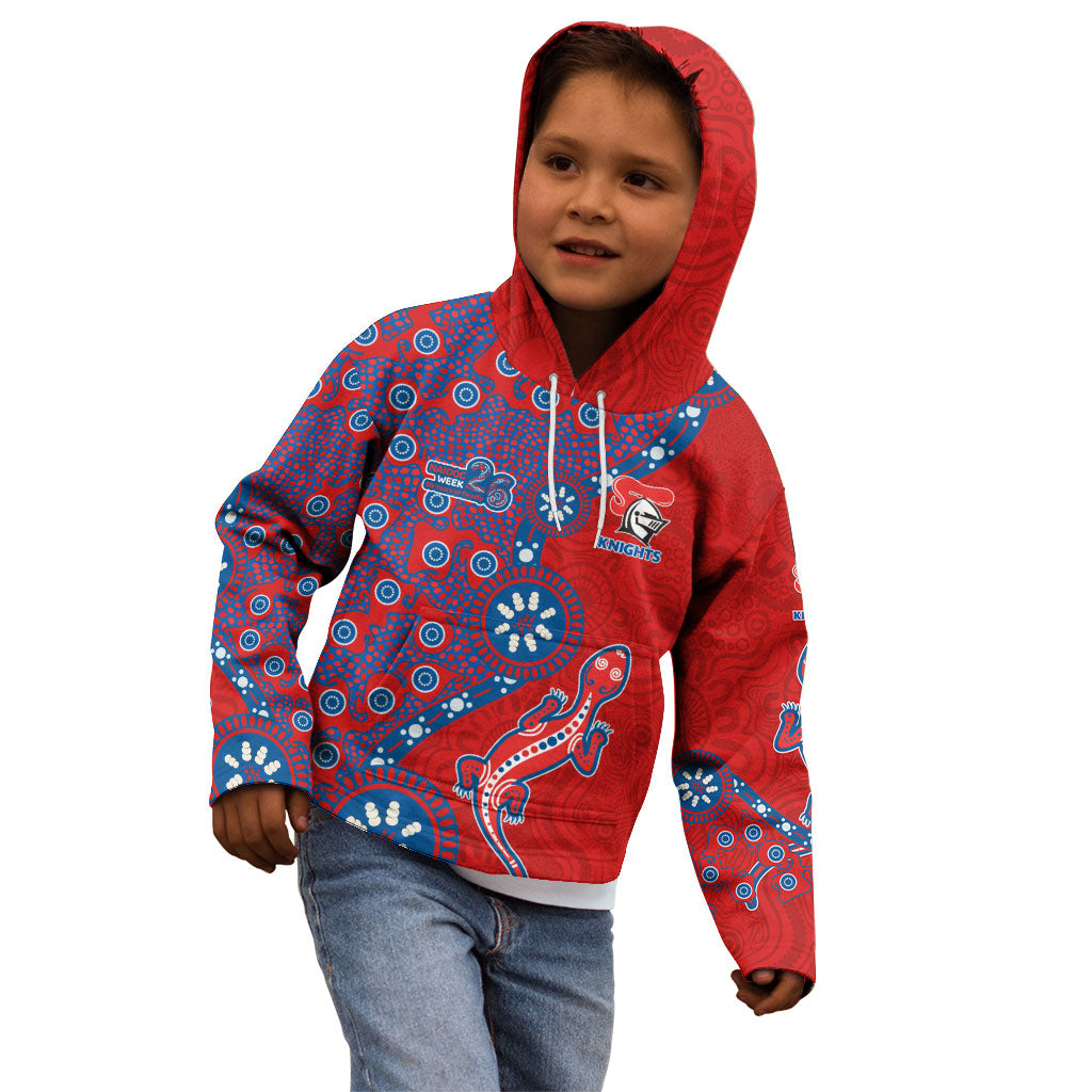 Newcastle Knights NAIDOC Week 2026 Kid Hoodie Aboriginal Lizard Dot Painting - 50 Years of Deadly