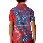 Newcastle Knights NAIDOC Week 2026 Kid Polo Shirt Aboriginal Lizard Dot Painting - 50 Years of Deadly