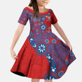 Newcastle Knights NAIDOC Week 2026 Kid Short Sleeve Dress Aboriginal Lizard Dot Painting - 50 Years of Deadly