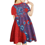 Newcastle Knights NAIDOC Week 2026 Kid Short Sleeve Dress Aboriginal Lizard Dot Painting - 50 Years of Deadly