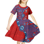 Newcastle Knights NAIDOC Week 2026 Kid Short Sleeve Dress Aboriginal Lizard Dot Painting - 50 Years of Deadly