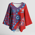 Newcastle Knights NAIDOC Week 2026 Kimono Sleeve Blouse Aboriginal Lizard Dot Painting - 50 Years of Deadly