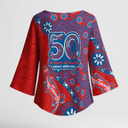 Newcastle Knights NAIDOC Week 2026 Kimono Sleeve Blouse Aboriginal Lizard Dot Painting - 50 Years of Deadly